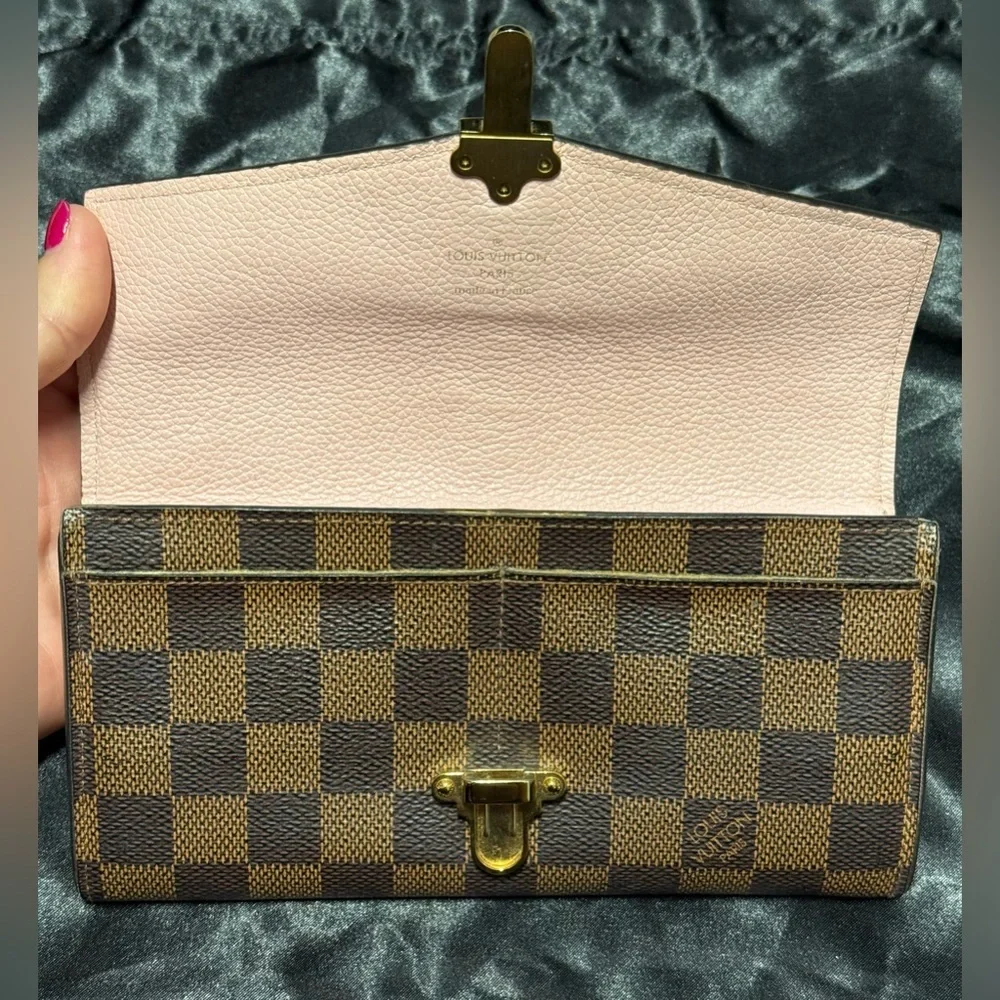 Louis Vuitton Portefeuille Clapton Long Wallet in Damier Ebene canvas